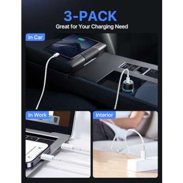 USB C Cable 3ft 3Pack 60W Fast Charging & Data Transfer