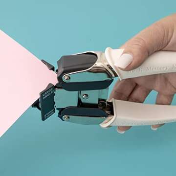 We R Memory Keepers Crop-A-Dile Retro Corner Chomper Small and Large Angle, White, Chomp Down on Paper, Cardstock, Chipboard, Leather, Plastic, and More, for Scrapbooking, Journaling, Cardmaking