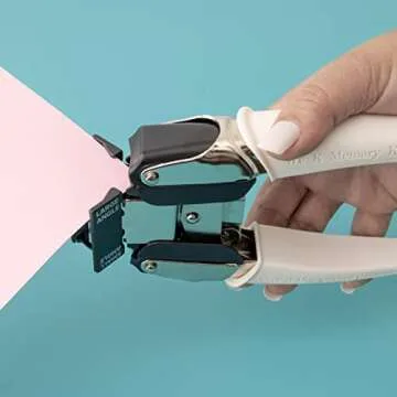 We R Memory Keepers Crop-A-Dile Retro Corner Chomper Small and Large Angle, White, Chomp Down on Paper, Cardstock, Chipboard, Leather, Plastic, and More, for Scrapbooking, Journaling, Cardmaking