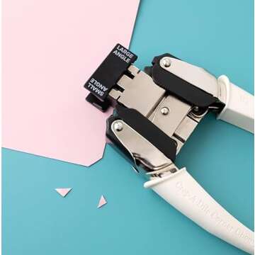 We R Memory Keepers Crop-A-Dile Retro Corner Chomper Small and Large Angle, White, Chomp Down on Paper, Cardstock, Chipboard, Leather, Plastic, and More, for Scrapbooking, Journaling, Cardmaking