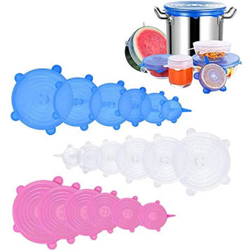 Eco-Friendly 18-Pack Silicone Stretch Lids - Universal Fit for All Containers