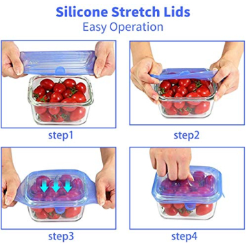 18-Pack Silicone Stretch Lids Universal Fit Eco-Friendly