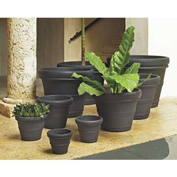 Crescent Garden Brunello Planter, Weather-Resistant 20-Inch