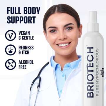 BRIOTECH Pure Hypochlorous Acid Spray and Cleanser, Original Premium HOCl Topical Solution, Multi-Purpose Cleaner, Family Approved & Pet Friendly, 1 liter refill ea