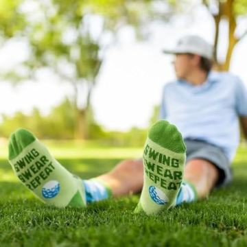 Funny Golf Socks Swing Swear Repeat Perfect Golfer Gift