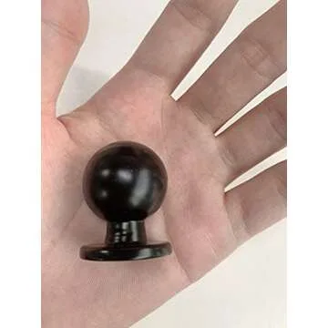 Moonlight Manor 10 Pack 1" Inch (25mm) Round Solid Cabinet Hardware Pulls Antique Cabinet Drawer Ball Knobs (10 Pack-1, Black)