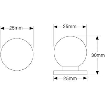 Moonlight Manor 10 Pack 1" Inch (25mm) Round Solid Cabinet Hardware Pulls Antique Cabinet Drawer Ball Knobs (10 Pack-1, Black)