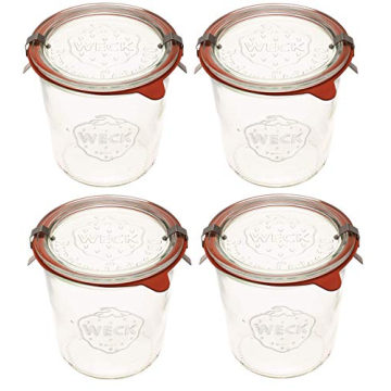 Weck Canning Jars - Eco-Friendly Glass Food Storage Containers Pack of 4