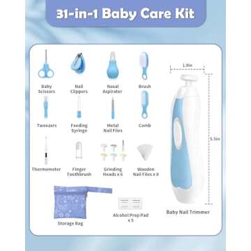 Lictin Baby Healthcare and Grooming Kit - 31 in 1 with Electric Nail Trimmer and Essentials