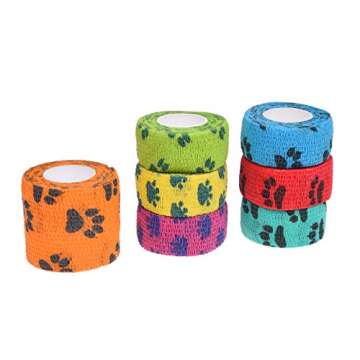 Kare & Kind Self-Adhesive Bandage - Injury Wrap Tape for Pets - Dog, Cats, Horses - 7 Multi-Color Ro...
