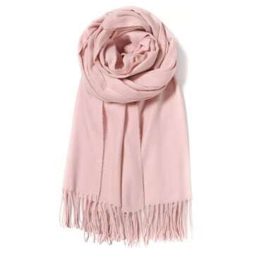 Cindy & Wendy Women's Pashmina Shawl Wrap for Evening Dress Bridesmaid Wedding Bridal Winter Warm Large Soft scarf (Baby Pink)