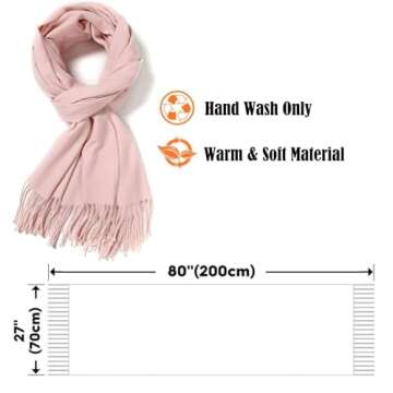 Cindy & Wendy Women's Pashmina Shawl Wrap for Evening Dress Bridesmaid Wedding Bridal Winter Warm Large Soft scarf (Baby Pink)