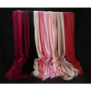 Cindy & Wendy Women's Pashmina Shawl Wrap for Evening Dress Bridesmaid Wedding Bridal Winter Warm Large Soft scarf (Baby Pink)