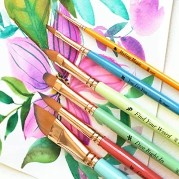 Travel Watercolor Brushes Set of 6 for Artists and Beginners