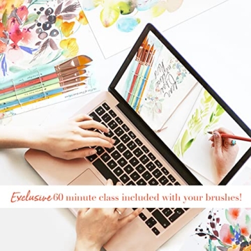 Travel Watercolor Brushes Set of 6 for Artists and Beginners