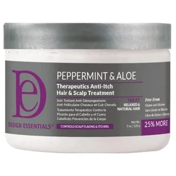 Design Essentials Peppermint & Aloe Therapeutics Anti-Itch Hair + Scalp Treatment Dandruff Hairgroom...
