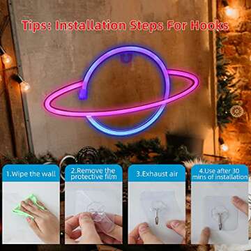 CooSilo Neon Signs - 3 Pack Rocket Alien Planet Neon Lights for Wall Decor, USB or Battery Operated LED Light Signs for Bedroom, Christmas, Wedding, Bar, Birthday Party, Living Room, Kids Room