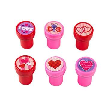 JOYIN 36 pack Valentines Day Gift Cards with Gift Valentine Stampers for Classroom Exchange Prizes Party Favor Toys