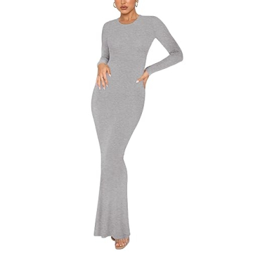 REORIA Women's Sexy Slimming Long Dress - Elegant Wedding Guest & Party Wear