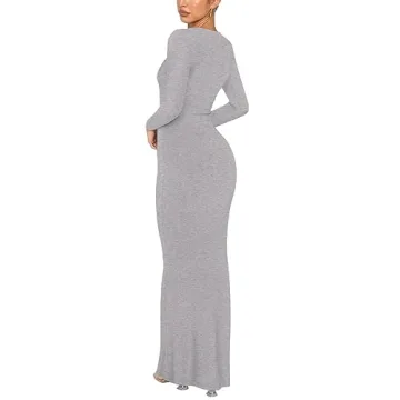 REORIA Womens Slimming Long Dress Elegant Wedding Guest Wear
