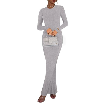 REORIA Womens Slimming Long Dress Elegant Wedding Guest Wear