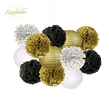 Elegantly Crafted Black Gold Party Decorations Set