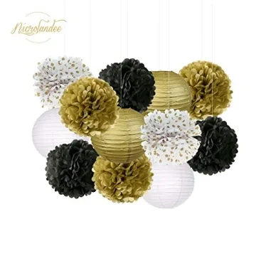 Elegantly Crafted Black Gold Party Decorations Set