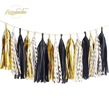 Elegantly Crafted Black Gold Party Decorations Set