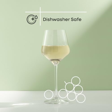 JoyJolt Layla White Wine Glasses, Set of 4 Italian Glasses, 13.5 oz Clear – Made in Europe