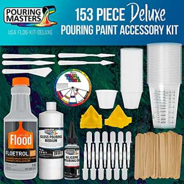U.S. Art Supply - 1 Quart Floetrol Additive Pouring Supply Paint Medium Deluxe Kit for Mixing, Epoxy...