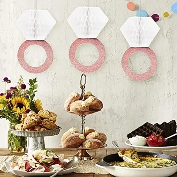 Rose Gold Diamond Ring Hanging Decorations for Celebrations