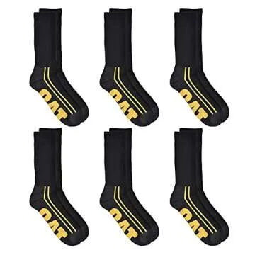 Caterpillar Men's 6-Pack Half Cushioned Crew Socks - Ultimate Comfort in Every Step