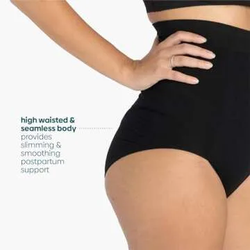 Post Baby High Waist Postpartum Underwear and Post Baby Shaper Small/Medium Black