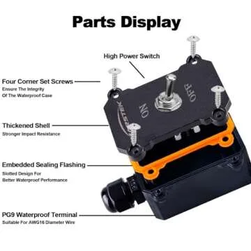 MARSTEK Heavy Duty Extension Cord Switch with Plug