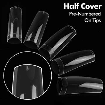 Ejiubas Clear Acrylic Nail Tips 500PCS for Art