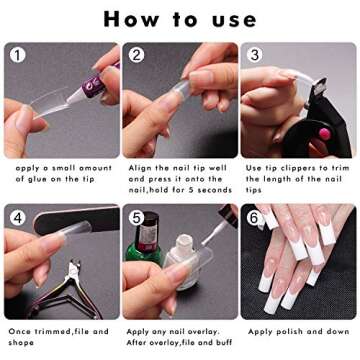 Ejiubas Clear Acrylic Nail Tips 500PCS for Art