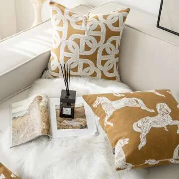 Croker Horse Luxury 20x20'' Throw Pillow Cover for Home