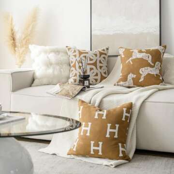 Croker Horse Luxury 20x20'' Throw Pillow Cover for Home