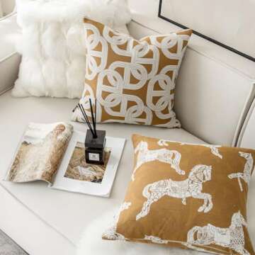 Croker Horse Luxury 20x20'' Throw Pillow Cover for Home