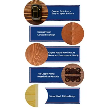 BigHala Wooden Storage Box Set Stylish Rustic Organizers