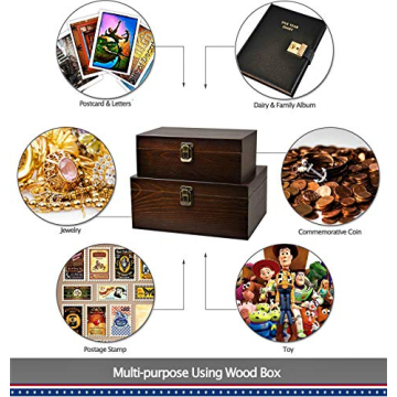 BigHala Wooden Storage Box Set Stylish Rustic Organizers