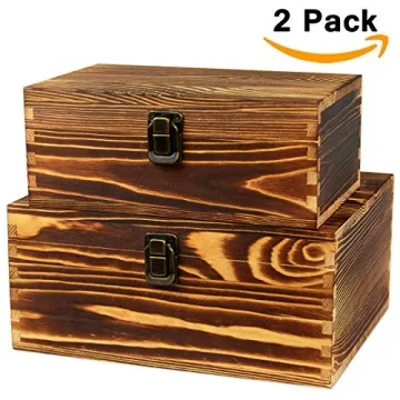 BigHala Wooden Storage Box Set Stylish Rustic Organizers