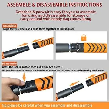 NDDI POWER Ice Scrapers for Car Windshield, 3 in 1 Snow Brush with Squeegee,43" Ice Scraper with 270° Rotating Brush Head for Car Windshields, Trucks, SUVs