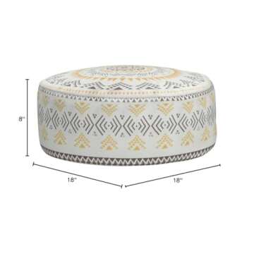 ABOUND LIFESTYLE Boho Decorative Unstuffed Pouf - Farmhouse Casual Ottoman Pouf Cover. Handwoven Foot Rest/Cushion Cover ONLY (Yellow)