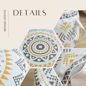 ABOUND LIFESTYLE Boho Decorative Unstuffed Pouf - Farmhouse Casual Ottoman Pouf Cover. Handwoven Foot Rest/Cushion Cover ONLY (Yellow)