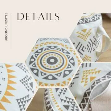 ABOUND LIFESTYLE Boho Decorative Unstuffed Pouf - Farmhouse Casual Ottoman Pouf Cover. Handwoven Foot Rest/Cushion Cover ONLY (Yellow)