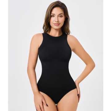 BRABIC Black Bodysuit Shapewear with Tummy Control