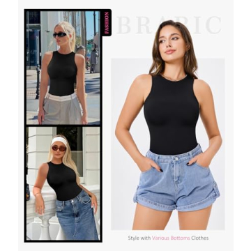 BRABIC Black Bodysuit Shapewear with Tummy Control