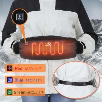 Electric Heated Hand Warmer Pouch, Glove with 5000 mAh Portable Power Bank. Double Sided Heating Are...