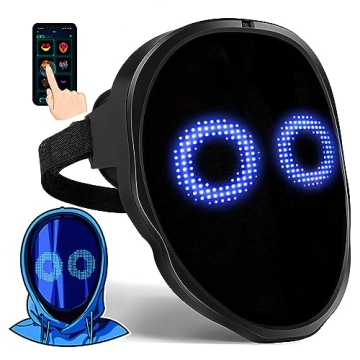 Face Transforming LED Mask with App Controlled - Programmable LED Halloween Mask Digital Luminous Ma...